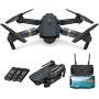 Quadcopter Drone With Camera Live Video, EACHINE E58 WiFi FPV Quadcopter with 120° FOV 720P HD Camera Foldable Drone RTF -25 mins flight time, Altitude Hold, One Key Take Off/Landing,（3Pcs Batteries）