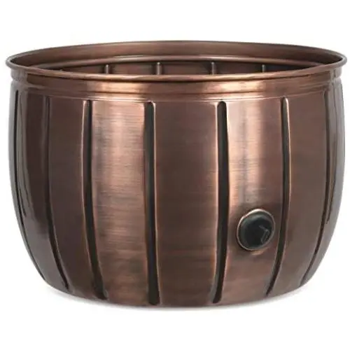 BIRDROCK HOME Decorative Water Hose Holder Pot with Antique Copper Exterior - Ground Garden Hose Box - Steel - Powdered Coated - Embossed - Steel Metal Hider - Outdoor or Indoor Use BIRDROCK HOME Decorative Water Hose Holder Pot with Antique Copper Exterior - Ground Garden Hose Box - Steel - Powdered Coated - Embossed - Steel Metal Hider - Outdoor or Indoor Use