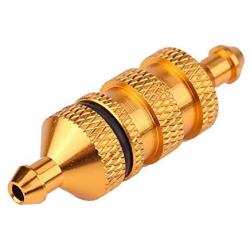 V GEBY RC Oil Fuel Filter, Alloy Aluminum Oil Nitro Fuel Filter Fit for 1/8 1/10 Scale RC Crawler Buggy Car Upgrade Parts(Gold)