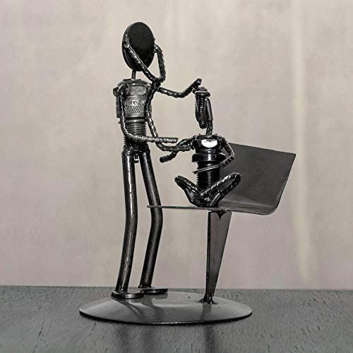 Handmade Auto Part Pediatricians Appointment Sculpture (Mexico) Grey Metal Handmade Auto Part Pediatricians Appointment Sculpture (Mexico) Grey Metal