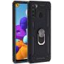 SWP for Samsung Galaxy A21 Case(US Version),Dual Layer Shock-Absorption Armor Cover,Full-Body Protective Case with Metal Ring Holder Kickstand for A21 (Black)