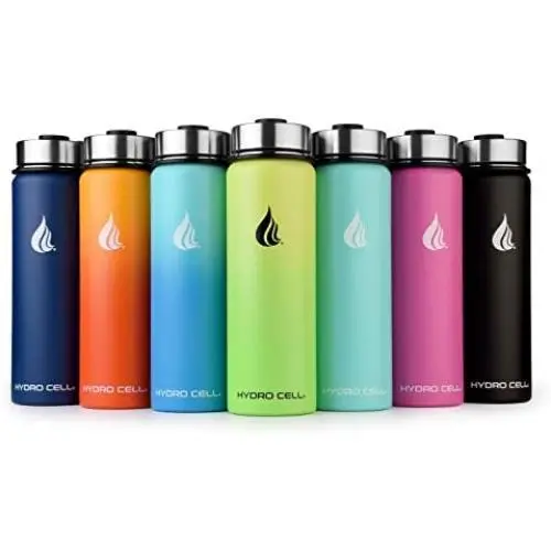 Hydro Cell Stainless Steel Water Bottle w/ Straw & Wide Mouth Lids (40oz 32oz 24oz 18oz) - Keeps Liquids Hot or Cold with Double Wall Vacuum Insulated Sweat Proof Sport Design (White/Pink 24 oz) Hydro Cell Stainless Steel Water Bottle w/ Straw & Wide Mouth Lids (40oz 32oz 24oz 18oz) - Keeps Liquids Hot or Cold with Double Wall Vacuum Insulated Sweat Proof Sport Design (White/Pink 24 oz)