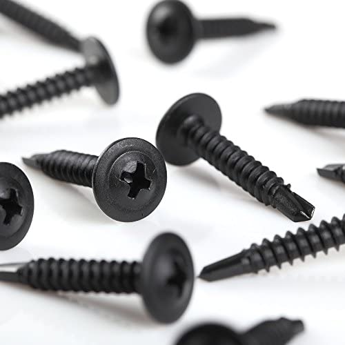 500 Pcs Phillips Truss Head Sheet Metal Self Tapping Screw 18-8 (#8 x 1'', Black)