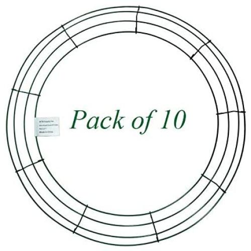 MTB Wire Wreath Frame 18 inch Green, Pack of 10 Wreath Form