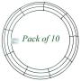 MTB Wire Wreath Frame 18 inch Green, Pack of 10 Wreath Form
