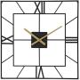 25 Inch Large Square Black Industrial Metal Wall Clock Battery Operated for Living Room Entryway Bedroom Decor