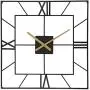 25 Inch Large Square Black Industrial Metal Wall Clock Battery Operated for Living Room Entryway Bedroom Decor