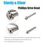 Self Tapping Screws Assortment Set, M3/M4/M5/M6 304 Stainless Steel Sheet Metal Screws Kit, Casaon Phillips Drive Wood Screw Assortment 570pcs (285pcs Round Head and 285pcs Flat Head)