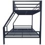 Novogratz Maxwell Twin/Full Metal Bunk Bed, Sturdy Metal Frame with Ladder and Safety Rails, Navy Blue