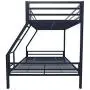 Novogratz Maxwell Twin/Full Metal Bunk Bed, Sturdy Metal Frame with Ladder and Safety Rails, Navy Blue Novogratz Maxwell Twin/Full Metal Bunk Bed, Sturdy Metal Frame with Ladder and Safety Rails, Navy Blue