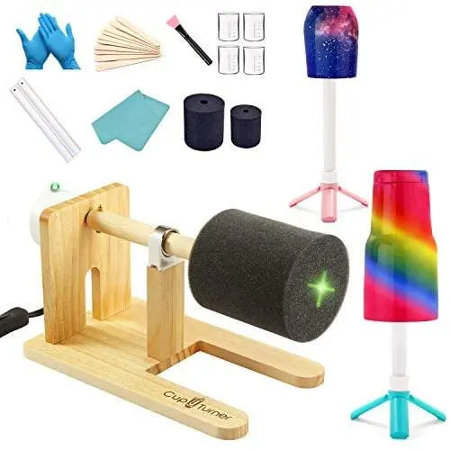 LFSUM Cup Turner for Crafts Tumbler Cup Spinner Machine Kit, Wood Cuptisserie Turner DIY Glitter Epoxy Tumblers with Silent UL Motor Safety Switch 2 Foams Accessories (Yellow) LFSUM Cup Turner for Crafts Tumbler Cup Spinner Machine Kit, Wood Cuptisserie Turner DIY Glitter Epoxy Tumblers with Silent UL Motor Safety Switch 2 Foams Accessories (Yellow)