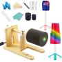LFSUM Cup Turner for Crafts Tumbler Cup Spinner Machine Kit, Wood Cuptisserie Turner DIY Glitter Epoxy Tumblers with Silent UL Motor Safety Switch 2 Foams Accessories (Yellow)