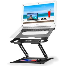 Urmust Laptop Notebook Stand Holder, Ergonomic Adjustable Laptop Stand Portable Laptop Riser Compatible with MacBook Air Pro, Dell, HP, Lenovo Light Weight Laptops Up to 15.6''(Black)