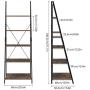 HOMFA Ladder Shelf, 5 Tier Vintage Bookcase, Multifunctional Bookshelf Plant Flower Stand Storage Rack Shelves, Wood Look Accent Metal Frame Modern Furniture Home Office