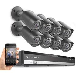 Amcrest 1080P 16CH Security Camera System w/ 1080P DVR, (8) x 2MP IP67 Weatherproof Metal Bullet Analog Cameras (1920x1080P), 3.6mm Angle Lens, Hard Drive Not Included, 16-Channel (AMDV108116-8B-B-2)