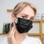 DIOLV Disposable Face Mask Adult 3 Layer Filtration, Mens Breathable Protection Facemask Safety Dust Filter Womens Protective Facial Masks for Indoor Outdoor 50Pcs/Pack, Earloop Black