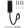 Urban Deco Hose Holder Hook, Wall Mounted Water Hose Storage Hanger,Heavy Duty Metal Hose Bracket,Holds 125-Feet of 5/8-Inch Hosepipe Black