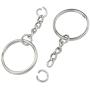 100PCS Split Key Ring with Chain, Lystaii Nickel Plated Split Key Ring with Chain Silver Color Metal Split Keychain Ring Parts with 1inch /25mm Open Jump Ring and Connector - Make Your Own Key Ring