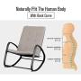 PHI VILLA Outdoor Patio Metal Rocking Chair, Padded Modern Rocker Chairs with Cushion, Support 301lbs for Porch, Deck, Balcony or Indoor Use (2PCS, Black)