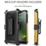 Motorola Moto G7 Power Case, Evocel [Explorer Series Pro] Premium Full Body Case with Glass Screen Protector, Belt Clip Holster, Metal Kickstand for Motorola Moto G7 Power (XT1955), Gold
