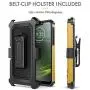 Motorola Moto G7 Power Case, Evocel [Explorer Series Pro] Premium Full Body Case with Glass Screen Protector, Belt Clip Holster, Metal Kickstand for Motorola Moto G7 Power (XT1955), Gold