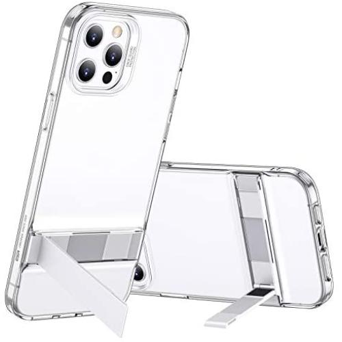ESR Protective Case with Kickstand Compatible with iPhone 12 Pro Max 6.7-Inch, with Patented Metal Kickstand, Portrait and Landscape Mode, Comprehensive Protection, Clear