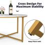 Mecor Round Coffee Table, Modern Center Table with Faux Marble Surface top & Gold Metal Legs, Sofa Table for Living Room, Home Office - Marble/Gold