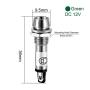 OdiySurveil 5PCS Indicator Light DC 12V, Green, Metal Shell Panel Mount 5/16 inches 8mm