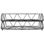 PAG 2 Packs Desktop File Organizer Metal Stackable Horizontal Letter Tray Paper Holder Rack, Black