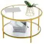 Bonnlo 31.5'' Round Coffee Table with Open Storage Shelf,2-Tier Temperred Glass Round Accent Coffee Table with Metal Frame Bonnlo 31.5'' Round Coffee Table with Open Storage Shelf,2-Tier Temperred Glass Round Accent Coffee Table with Metal Frame