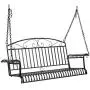 VINGLI Upgraded Metal Patio Porch Swing, 800 LBS Weight Capacity Steel Porch Swing Chair for Outdoors, Heavy Duty Swing Chair Bench for Gardens & Yards (Pattern 4)