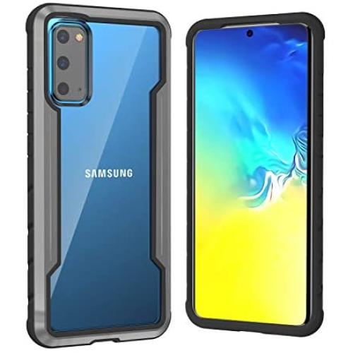 Korecase Compatible with Samsung S20 Case Double Series Military Grade Drop Protection Hybrid Heavy Duty Extreme Protection Clear Sturdy Metal Bumper Case Support Wireless Charging Blackgray