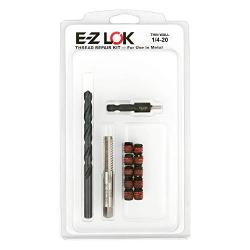E-Z LOK EZ-310-4 Threaded Inserts for Metal, 1/4-20 Installation Kit, Steel, Black Oxide