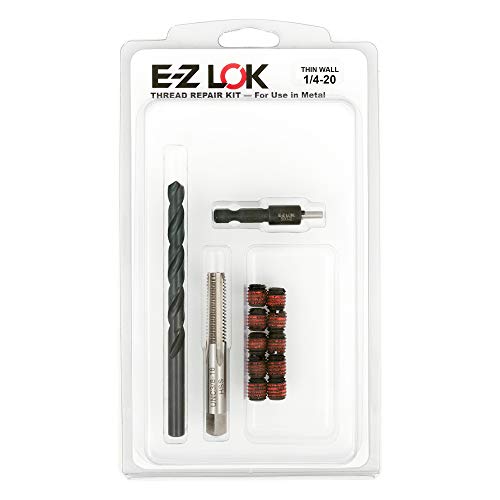E-Z LOK EZ-310-4 Threaded Inserts for Metal, 1/4-20 Installation Kit, Steel, Black Oxide