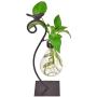 GAIATOP Desktop Glass Planter Hydroponics Vase, Planter Bulb Vase with Metal Stand for Home Office Garden Wedding Decoration, Modern Creative Bird Plant Terrarium Stand