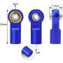 10Pcs Link Rod End Joint Aluminum M4 Metal Ball End Head Holder Tie for 1/10 RC SCX10 Cars Parts (Royal Blue)