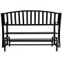 Sunnydaze Outdoor Glider Garden Bench - 50 Inch Black Park Bench - Durable Metal Porch Glider Seat - 2-Person Patio Furniture - Deck Swing - Perfect for Porch, Garden, Sunroom, Backyard or Deck