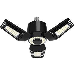 BBESTLED 80W Garage Light Bulb 3 Adjustable Panels Black