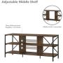Furnitela Entertainment Center for 55 inch TV, Electronics Friendly TV Stand, Walnut Color Console Table with Storage