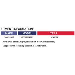 MAYASAF 19B2680 19B2681 Front Brake Caliper Driver & Passenger Side Caliper Assembly Fit 2002-2007 Mitsubishi Lancer, Supplied with Mounting Bracket & Metal Piston