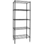 Shelving Metal Storage Unit, 5-Tier 24'' Steel Garage Utility Wire Shelving Unit, Adjustable 750Lbs Rust-Proof Storage Racks w/ Leveling Feet, NSF Certification Shelf for Kitchen Office Garage