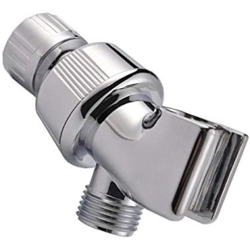 Shower Arm Holder for Handheld Shower Head, Adjustable Mount Bracket, Shower arm Adapter with Swivel Ball, Universal Mount (Chrome)