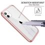 SURITCH Clear Case for iPhone 11, [Built in Screen Protector][9H Tempered Glass Back][Metallic Electroplated] Shockproof Hard Full Body Protection Silicone Bumper Cover for iPhone 11 6.1''(Rose Gold)
