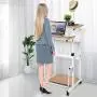 Tangkula Mobile Standing Desk, Height Adjustable Stand Up Desk Computer Workstation, Movable Computer Cart with 4 Rolling Wheels & Footrest, Suitable for Sitting or Standing (Oak) Tangkula Mobile Standing Desk, Height Adjustable Stand Up Desk Computer Workstation, Movable Computer Cart with 4 Rolling Wheels & Footrest, Suitable for Sitting or Standing (Oak)