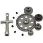 Differential Main Metal Spur Motor Gear 17T 21T 26T 27T 64T for HSP 1/10 RC Part Monster Truck Brontosaurus 94111 Upgrade Replace and a Tool(Titanium)