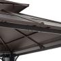 Sunjoy A102009100 Lindsay 10x12 ft. Steel Gazebo with 2-Tier Hip Roof Hardtop, Brown