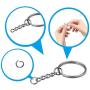 90 Pack 1 Inch Small Size Metal Steel Split Key Rings Keychain Parts with Open Jump Ring Connector for Home and Crafts