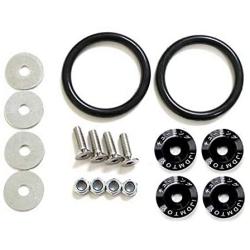 iJDMTOY Universal Fit Black Finish JDM Quick Release Fastener Kit For Car Bumper Trunk Fender Hatch Lid