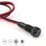PLUG-N-PLAY Instrument Cluster LED Indicator Light Dash Bulbs. Aluminum Pilot Lights. Colored Acrylic Lens. Flush Panel Mount 5/16'' 8mm 12V for Speedometer Odometer Tachometer (Black Bezel, Blue LED)
