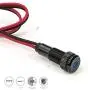 PLUG-N-PLAY Instrument Cluster LED Indicator Light Dash Bulbs. Aluminum Pilot Lights. Colored Acrylic Lens. Flush Panel Mount 5/16'' 8mm 12V for Speedometer Odometer Tachometer (Black Bezel, Blue LED)